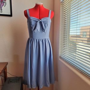Powder Blue Belle Poque Dress with Tie Bust
